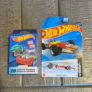 HOT WHEELS  68 Lotus Type 49 Die-Cast Car & Bandaids!